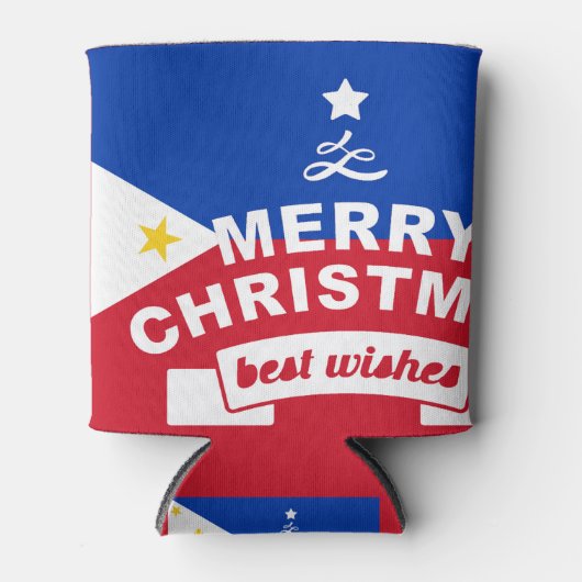 Philippine Flag Weihnachten: Frohe Weihnachten & B Dosenkühler (Vorderseite)