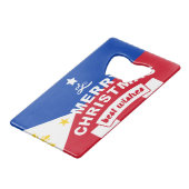 Philippine Flag Weihnachten: Frohe Weihnachten & B Geldbeutel Flaschenöffner (Vorderseite Schrägansicht)