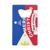 Philippine Flag Weihnachten: Frohe Weihnachten & B Geldbeutel Flaschenöffner (Rückseite)