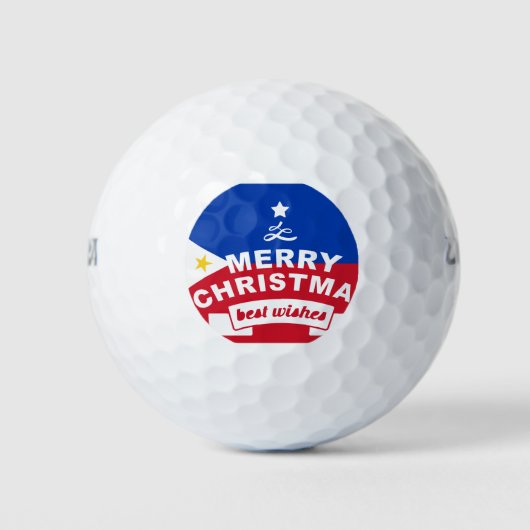 Philippine Flag Weihnachten: Frohe Weihnachten & B Golfball (Vorderseite)
