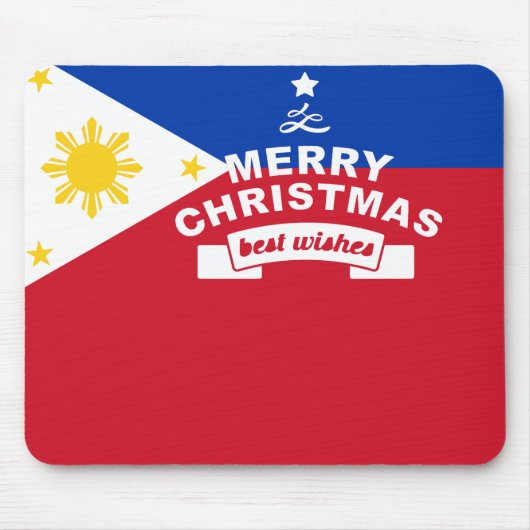 Philippine Flag Weihnachten: Frohe Weihnachten & B Mousepad (Vorne)