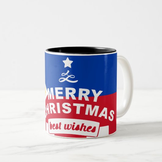 Philippine Flag Weihnachten: Frohe Weihnachten & B Zweifarbige Tasse (VorderseiteRechts)