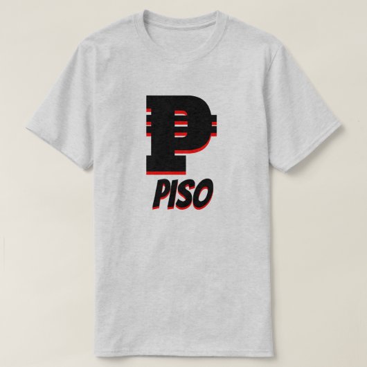 ₱ Philippine Piso, Grau T-Shirt (Design vorne)