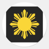 Philippine Sun Runder Aufkleber (Vorderseite)