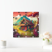 Philippine Traditional House-36543 Quadratische Wanduhr (Zuhause)