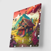 Philippine Traditional House-36543 Quadratische Wanduhr (Winkel)