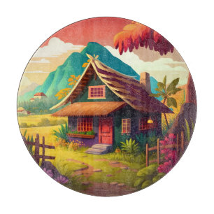 Philippine Traditionelles Haus bunt Design Schneidebrett