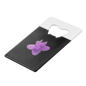 Philippine Violet auf schwarz Geldbeutel Flaschenöffner (Rückseite Schrägansicht)