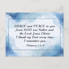 Philippinen 1:2-3 Gnade und Frieden für dich, Bibe Postkarte