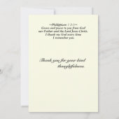 Philippinen 1:2-3 Gnade und Frieden für euch Schri Dankeskarte (Rückseite)