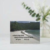 Philippinen 1:3 Ich danke meinem Gott auf jedem Postkarte (Stehend Vorderseite)