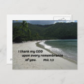 Philippinen 1:3 Ich danke meinem Gott auf jedem Postkarte (Vorne/Hinten)