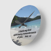 Philippinen 1:3 Ich danke meinem Gott auf jedem Runde Wanduhr (Winkel)