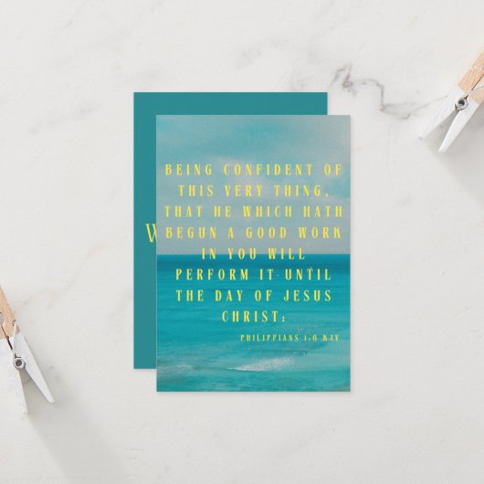 Philippinen 1:6 KJV Bibelschrift Pic Gruß Karte (Vorderseite/Rückseite Beispiel)