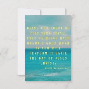 Philippinen 1:6 KJV Bibelschrift Pic Gruß Karte