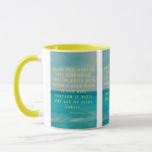 Philippinen 1:6 KJV Bibelschrift Pic Two-Tone Tasse