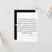 Philippinen 2:10-11 KJV Bibelschrift Gruß Karte (Vorderseite/Rückseite Beispiel)