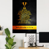 Philippinen 3:13-14 Bibelverse Poster (Heimbüro)