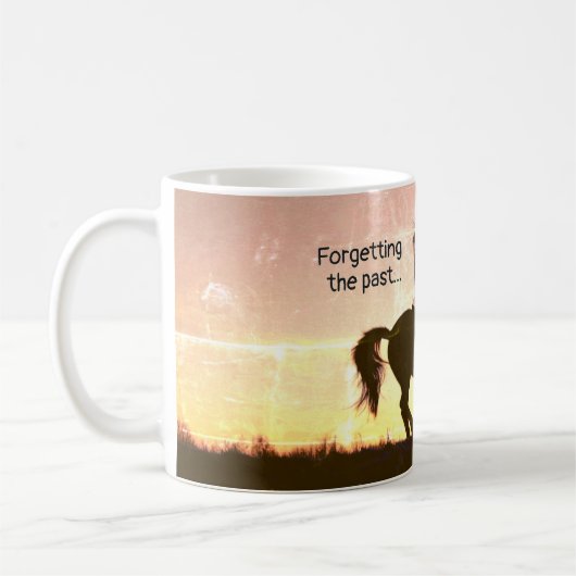 Philippinen 3:13-14 Ich drücke auf das Ziel, Pferd Kaffeetasse (Links)