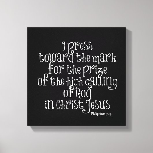 Philippinen 3,14 Bibelverse Leinwanddruck (Vorderseite)