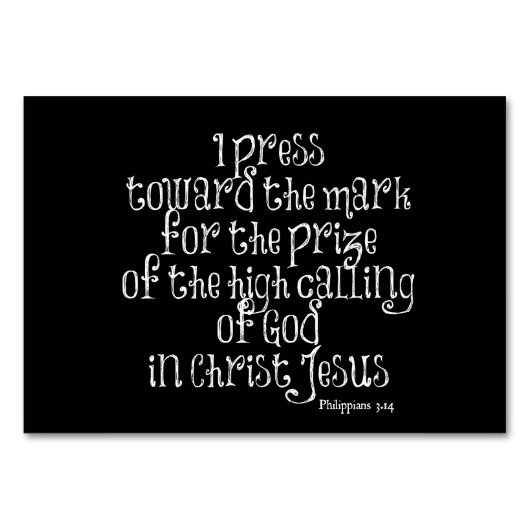 Philippinen 3,14 Bibelverse Tischnummer (Vorderseite)