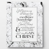 Philippinen 3:8 "GAIN CHRIST"-Schrift Tabletop Fotoplatte (Vorderseite)