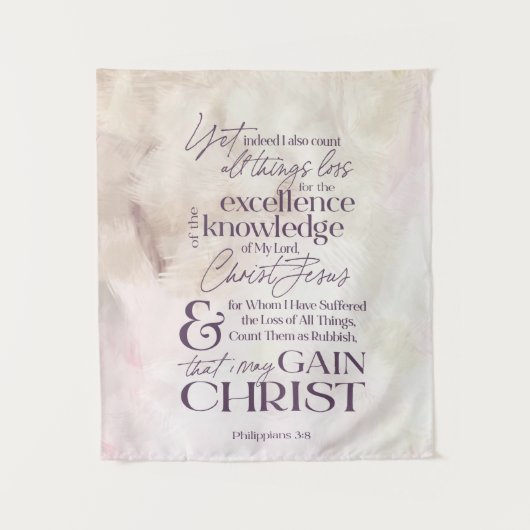 Philippinen 3:8 "GAIN CHRIST"-Schriftenwall Wandteppich (Vorderseite)