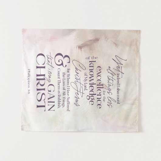 Philippinen 3:8 "GAIN CHRIST"-Schriftenwall Wandteppich (Vorderseite (Horizontal))