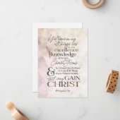 Philippinen 3:8; Wasserfarbe der Schrift Mitteilungskarte (Vorderseite/Rückseite Beispiel)