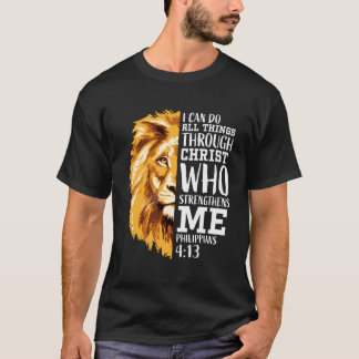Philippinen 413 Christlich Verse Lion Graphic Back T-Shirt