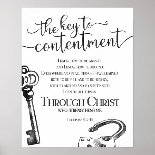 Philippinen 4:12 ALLE DURCH DIE CHRISTLICHE Schrif Poster (Vorne)