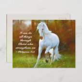 Philippinen 4:13 Alles durch Christus, Pferd Postkarte (Vorne/Hinten)