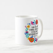 Philippinen 4:13 Bibelschrift Folk Art Floral Kaffeetasse (VorderseiteRechts)