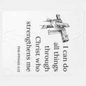 Philippinen 4:13 Bibelschrift KJV Zitat Fleecedecke (Vorderseite (Horizontal))