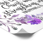 Philippinen 4:13 Bibelschrift Lila Lavendel Poster (Ecke)