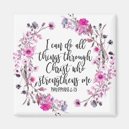 Philippinen 4:13 Bibelschrift Rosa und Lila Magnet