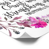 Philippinen 4:13 Bibelschrift Rosa und Lila Poster (Ecke)