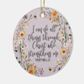 Philippinen 4:13 Bibelschrift Verse Floral Boho Keramik Ornament (Links)