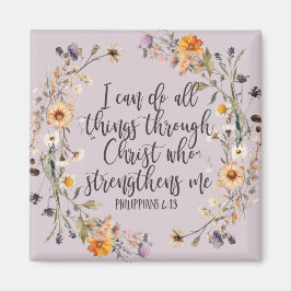 Philippinen 4:13 Bibelschrift Verse Floral Boho Magnet