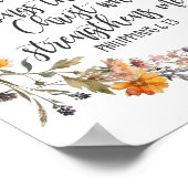 Philippinen 4:13 Bibelschrift Verse Floral Boho Poster (Ecke)
