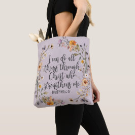 Philippinen 4:13 Bibelschrift Verse Floral Boho Tasche