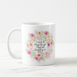 Philippinen 4:13 Bibelschrift Verse Floral Kaffeetasse