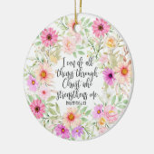 Philippinen 4:13 Bibelschrift Verse Floral Keramik Ornament (Links)
