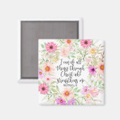 Philippinen 4:13 Bibelschrift Verse Floral Magnet (Vorderseite/Rückseite)