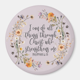 Philippinen 4:13 Bibelschrift Verse Floral Magnet