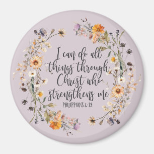 Philippinen 4:13 Bibelschrift Verse Floral Magnet