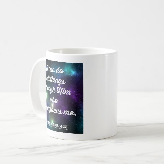 Philippinen 4:13 Bibelverse Kaffeetasse (Vorderseite Links)