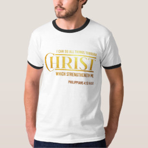 Philippinen 4:13 Bibelverse KJV Quote Mens Ringer T-Shirt