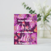 Philippinen 4:13 Bibelverse Postkarte (Stehend Vorderseite)
