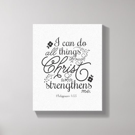 Philippinen 4:13 Bibelverse-Schrift Auswahl Farbe Leinwanddruck (Vorderseite)